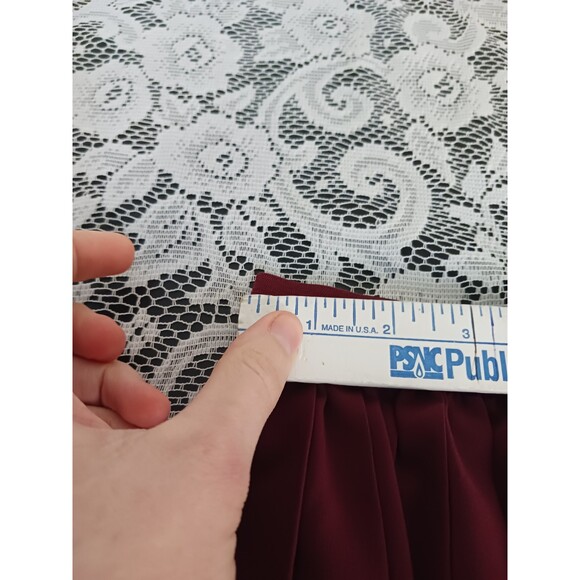 Dark Red Flowy Mini Skirt - Picture 9 of 13